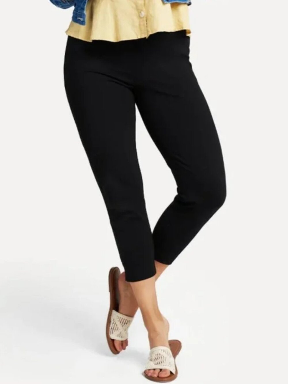New Betabrand Black Crop Two-Pocket DPYP Dress Pant Yoga Pants L Petite